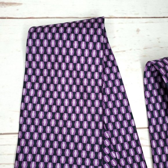 Brooks Brothers 346 Purple Black Diamond %100 Silk Men's Neck Tie Made In U.S.A - Picture 3 of 11